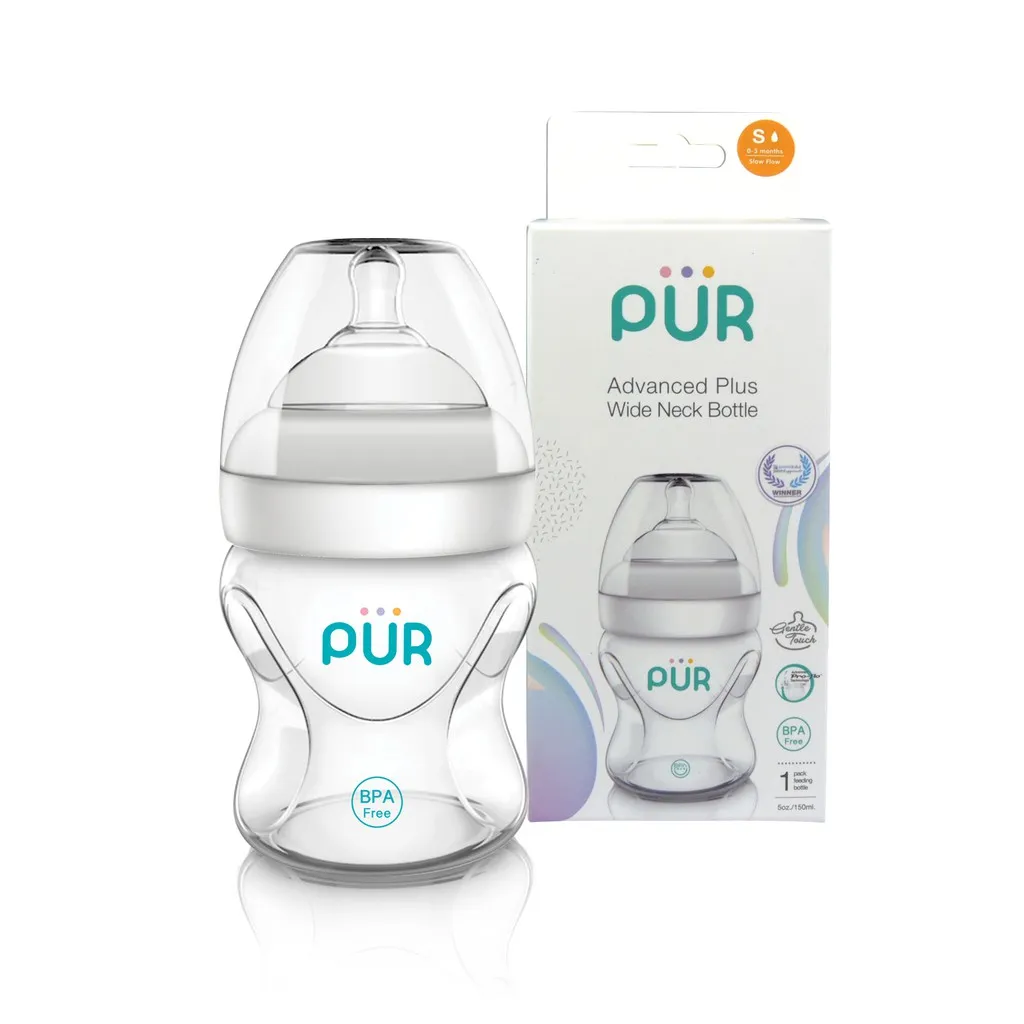 Ảnh Bình sữa cổ rộng Pur Advanced Plus 150ml, có sẵn 1 núm size S (0-3th) trong bình 4
