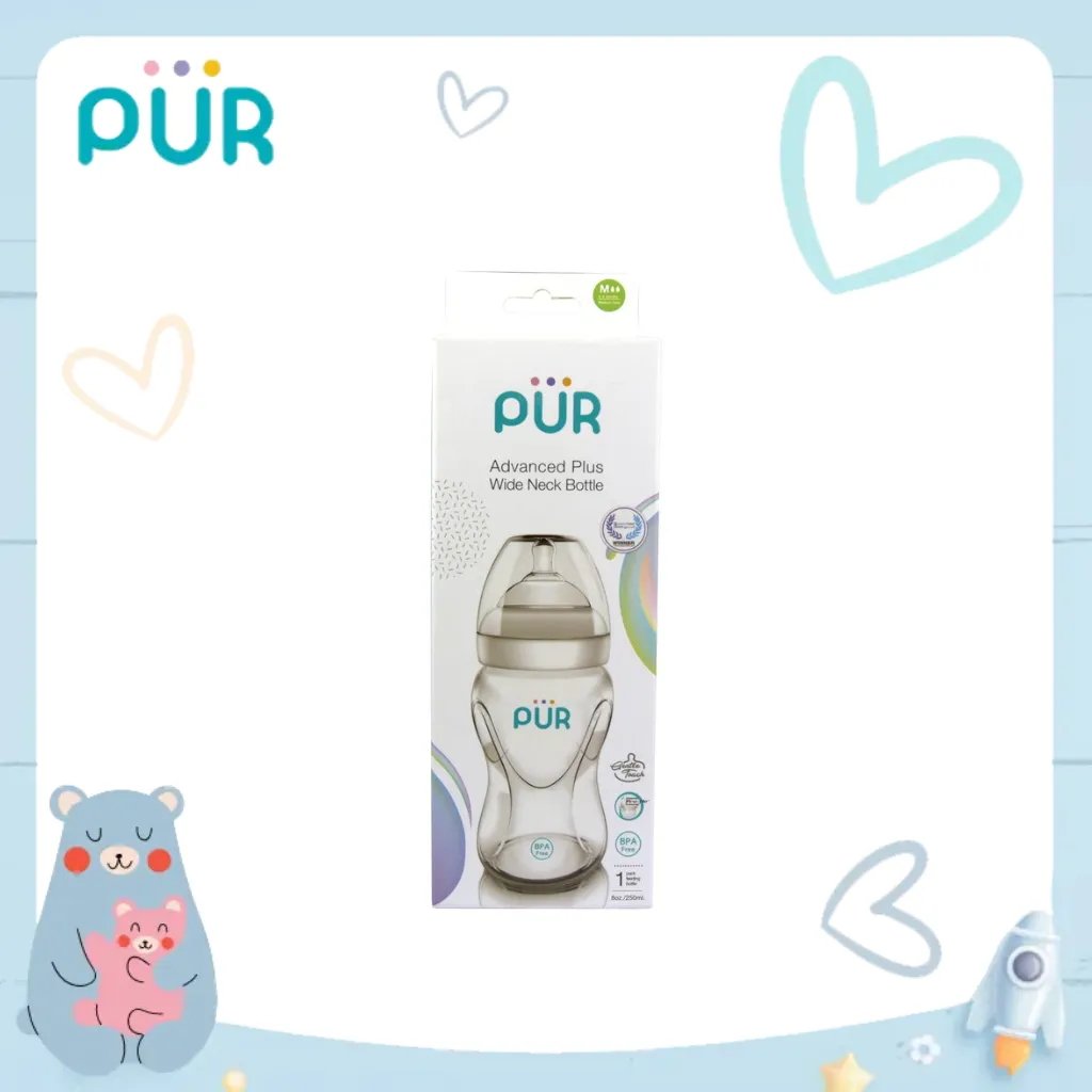 Ảnh Bình sữa cổ rộng Pur Advanced Plus 250ml, có sẵn 1 núm size M (3-6th) trong bình 2