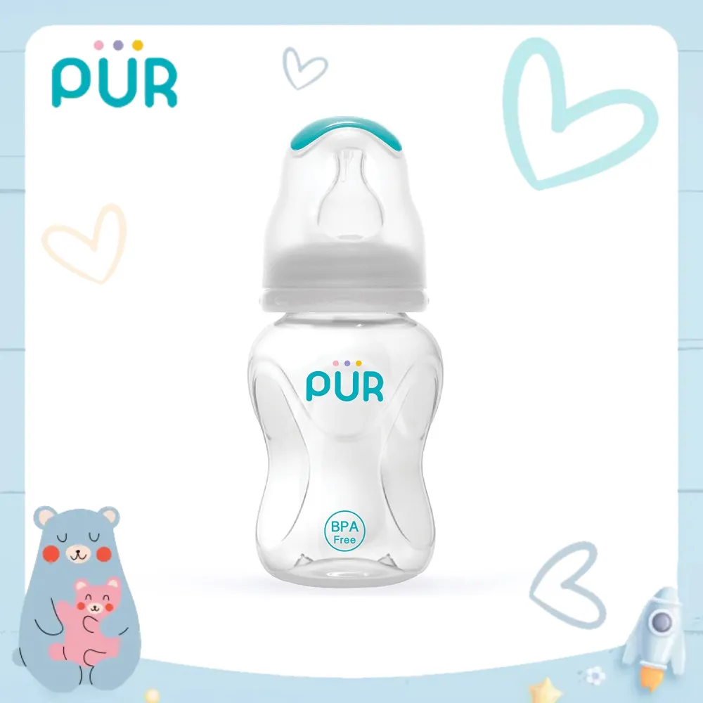 Ảnh Bình sữa cổ thường Pur Advanced 125ml, 3 MÀU, có 1 sẵn núm S (0-3th) trong bình 1