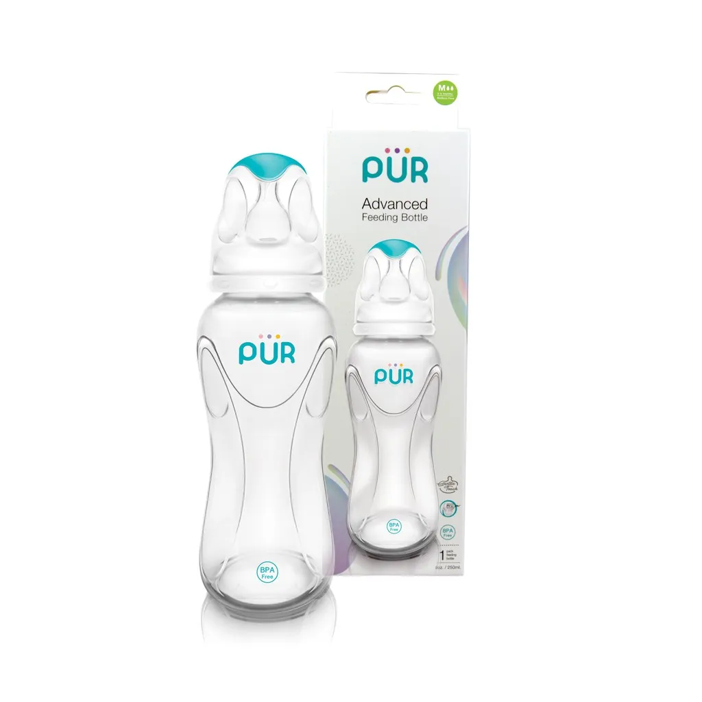 Ảnh Bình sữa cổ thường Pur Advanced 250ml (NÚM MẶC ĐỊNH SIZE M, KHÔNG ĐỔI NÚM ĐƯỢC) 2