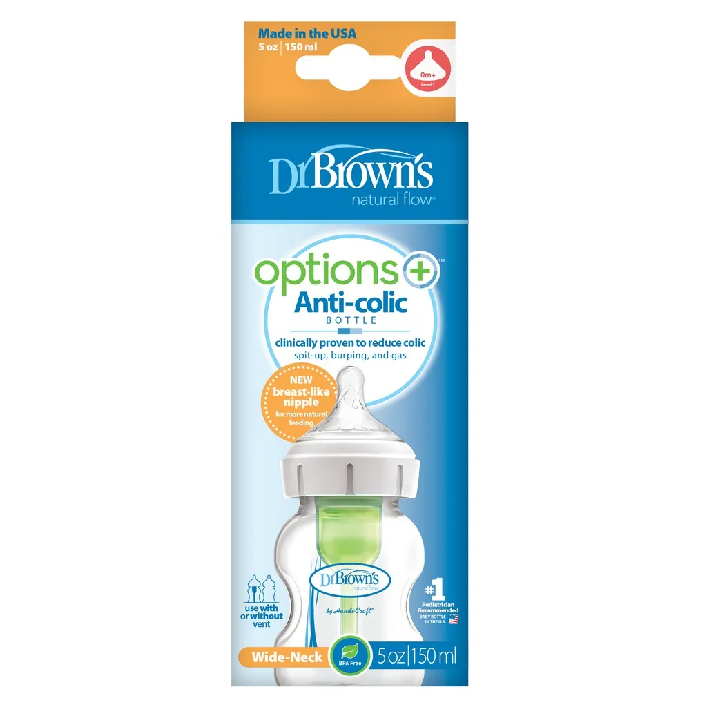 Ảnh Bình sữa Dr.Brown’ cổ rộng 150ml và 270ml nhựa pp options plus 4