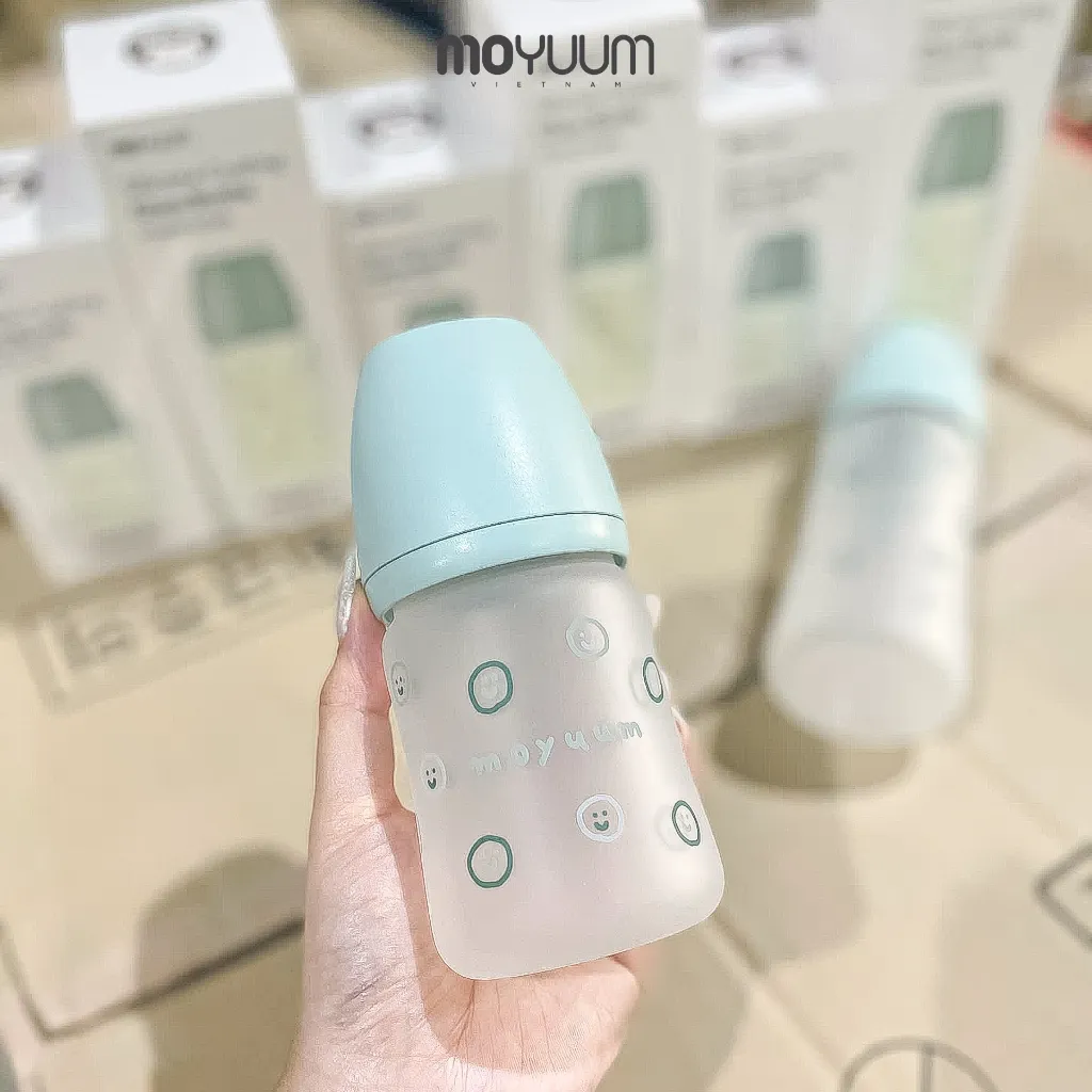 Ảnh Bình Sữa Moyuum Thuỷ Tinh Tráng Silicone ( 150ml/240ml ) 2