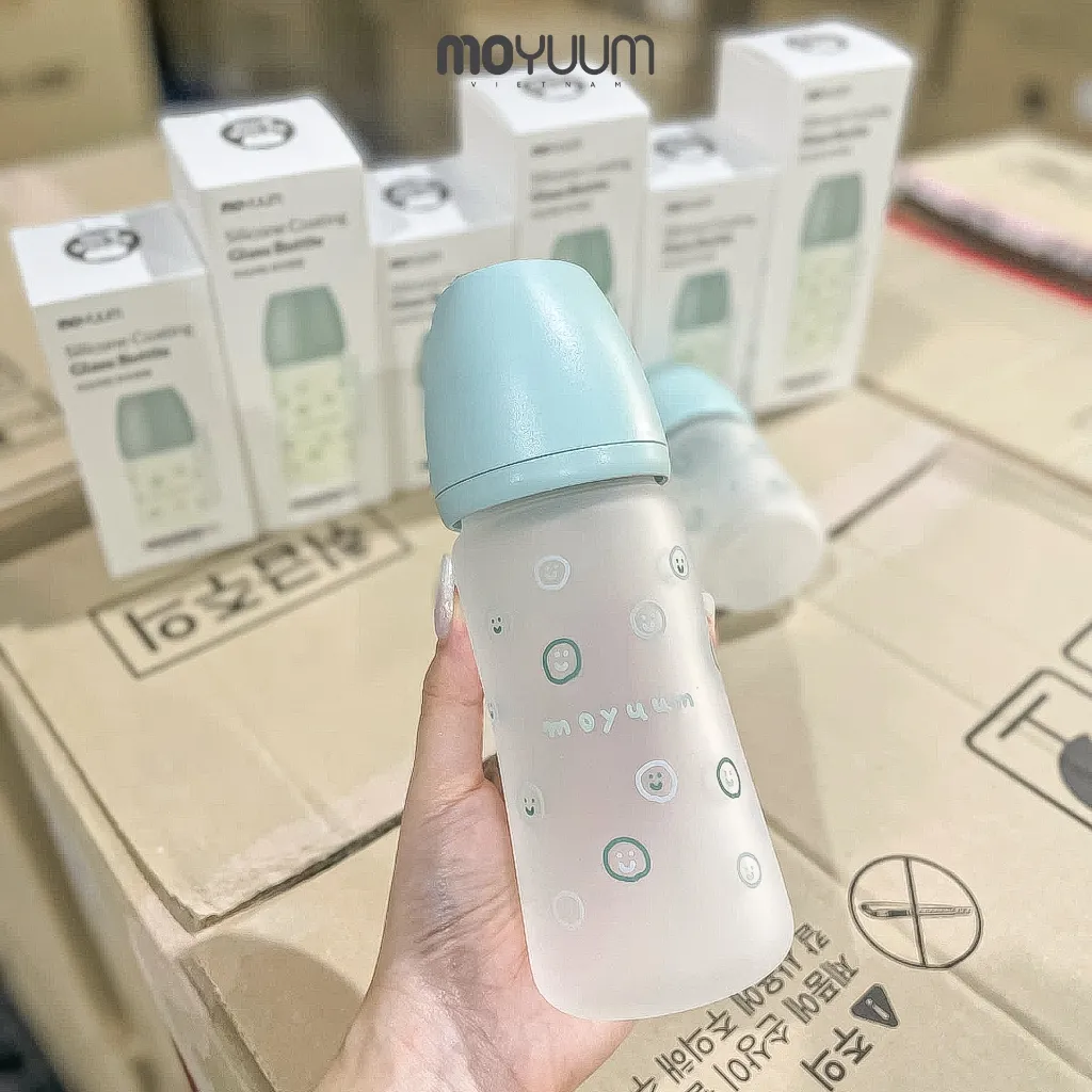 Ảnh Bình Sữa Moyuum Thuỷ Tinh Tráng Silicone ( 150ml/240ml ) 3