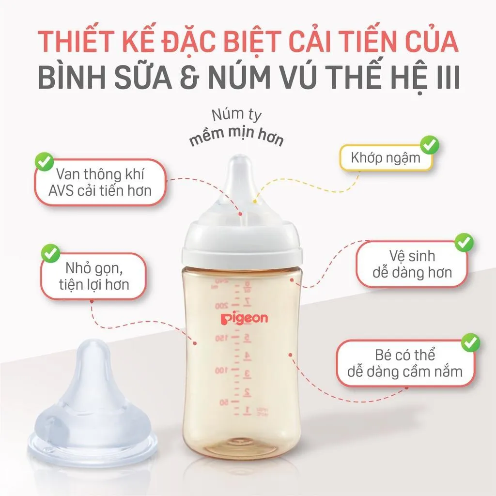 Ảnh Bình Sữa Pigeon PPSU Softouch Baby-Friendly World 160ml/240ml - Nhiều Hoạ Tiết 4