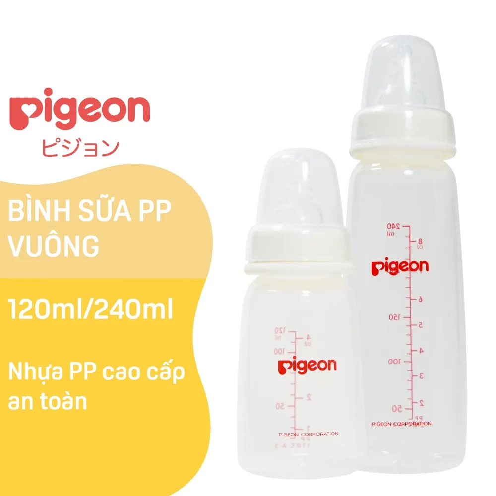 Ảnh Bình Sữa PP Vuông Pigeon Flexible 120ml/240ml 1