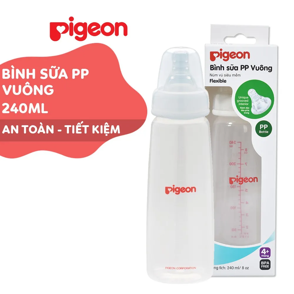 Ảnh Bình Sữa PP Vuông Pigeon Flexible 120ml/240ml 3