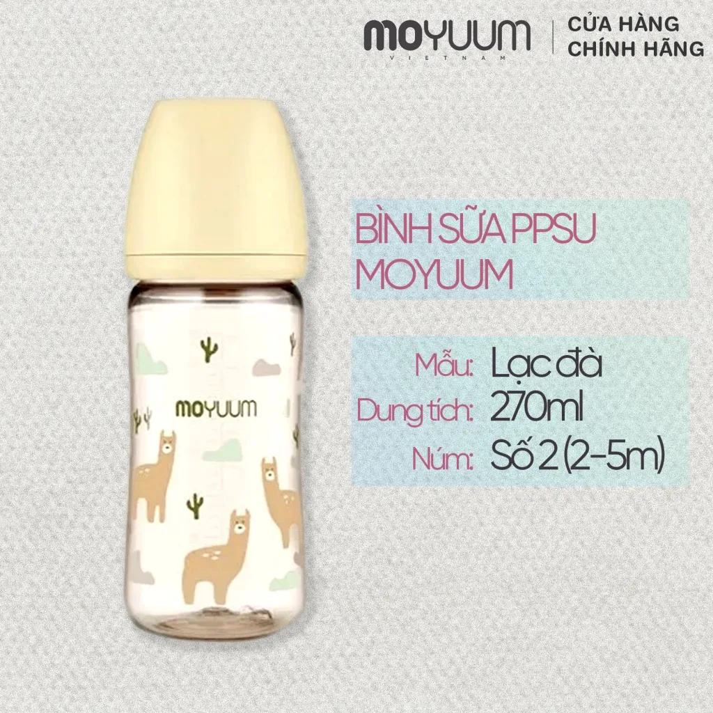 Ảnh Bình sữa PPSU Moyuum - Lạc đà - 270ml - Kèm núm 2 1