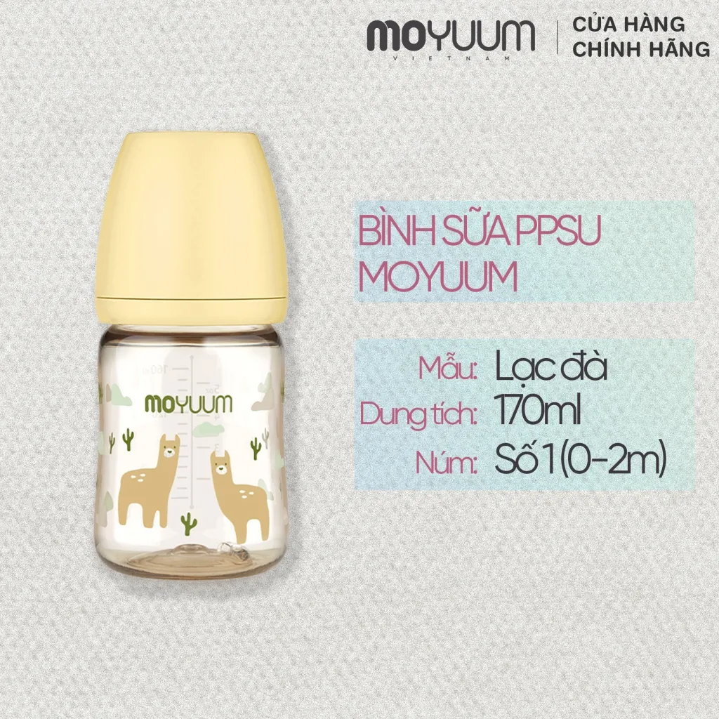 Ảnh Bình sữa PPSU Moyuum - Lạc đà - 170ml - Kèm núm 1 1