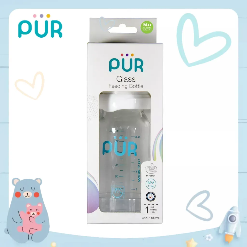 Ảnh Bình sữa thủy tinh PUR chống sốc 60ml, 130ml, 240ml 2