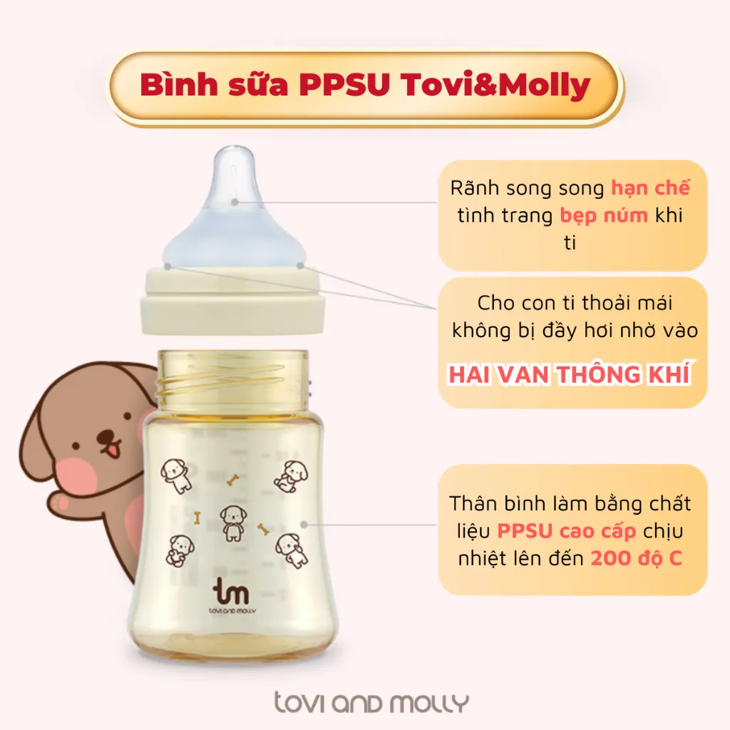 Ảnh BÌNH SỮA TOVI AND MOLLY PPSU - PHIÊN BẢN CHÓ/MÈO 180ML/280ML 2