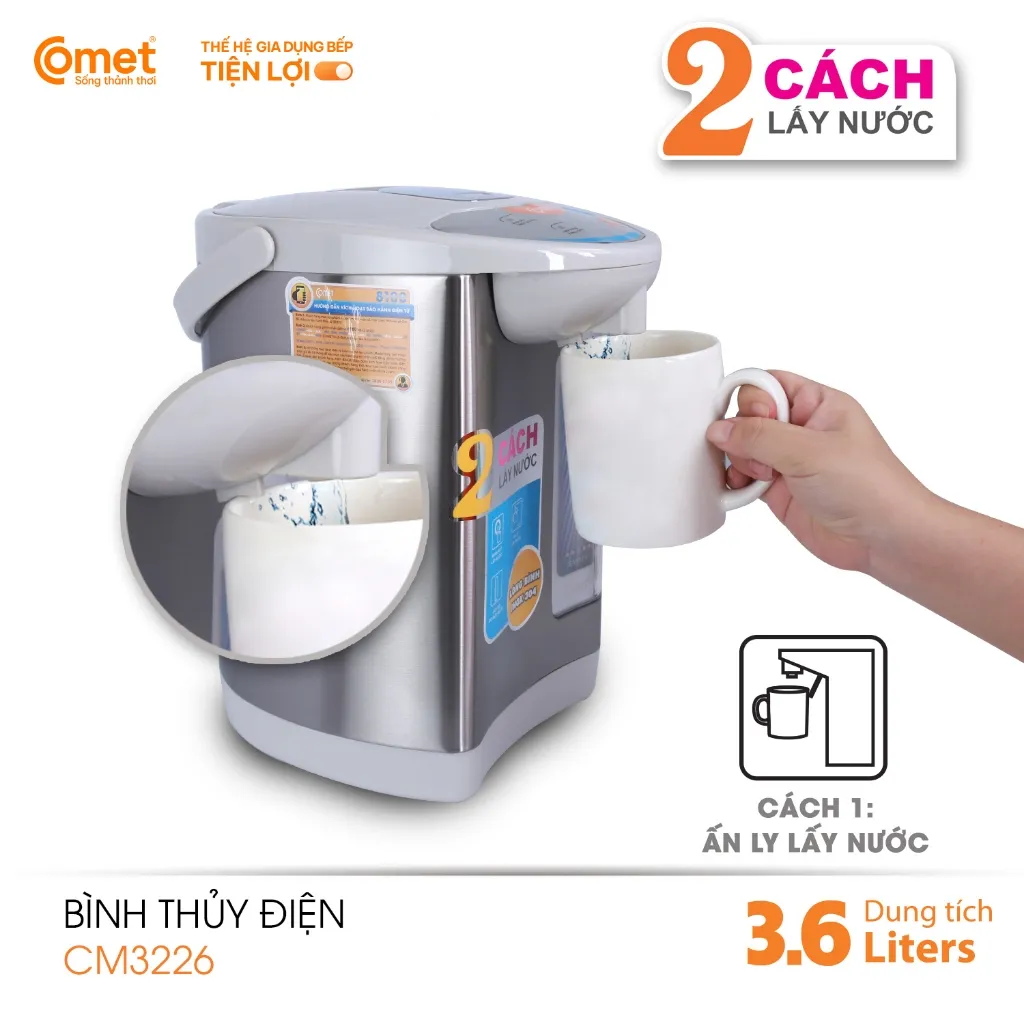 Ảnh Bình thủy điện dung tích 3,6L COMET - CM3226 3