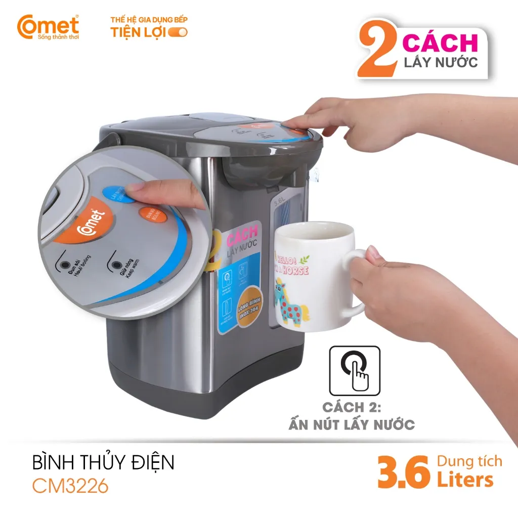 Ảnh Bình thủy điện dung tích 3,6L COMET - CM3226 4