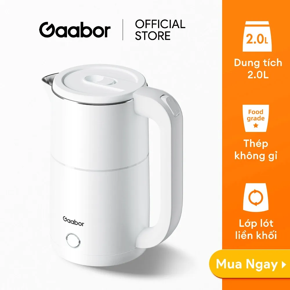 Ảnh Bình đun siêu tốc Gaabor EK20M-WH02A dung tích lớn 2L công suất 1500W chất liệu inox sôi nhanh dễ vệ sinh 3