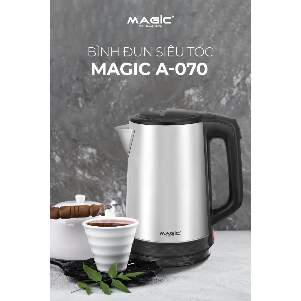 Ảnh Bình đun siêu tốc inox 304 Magic A-070, dung tích 1.8L, công suất 1500W, bảo hành 12 tháng 1