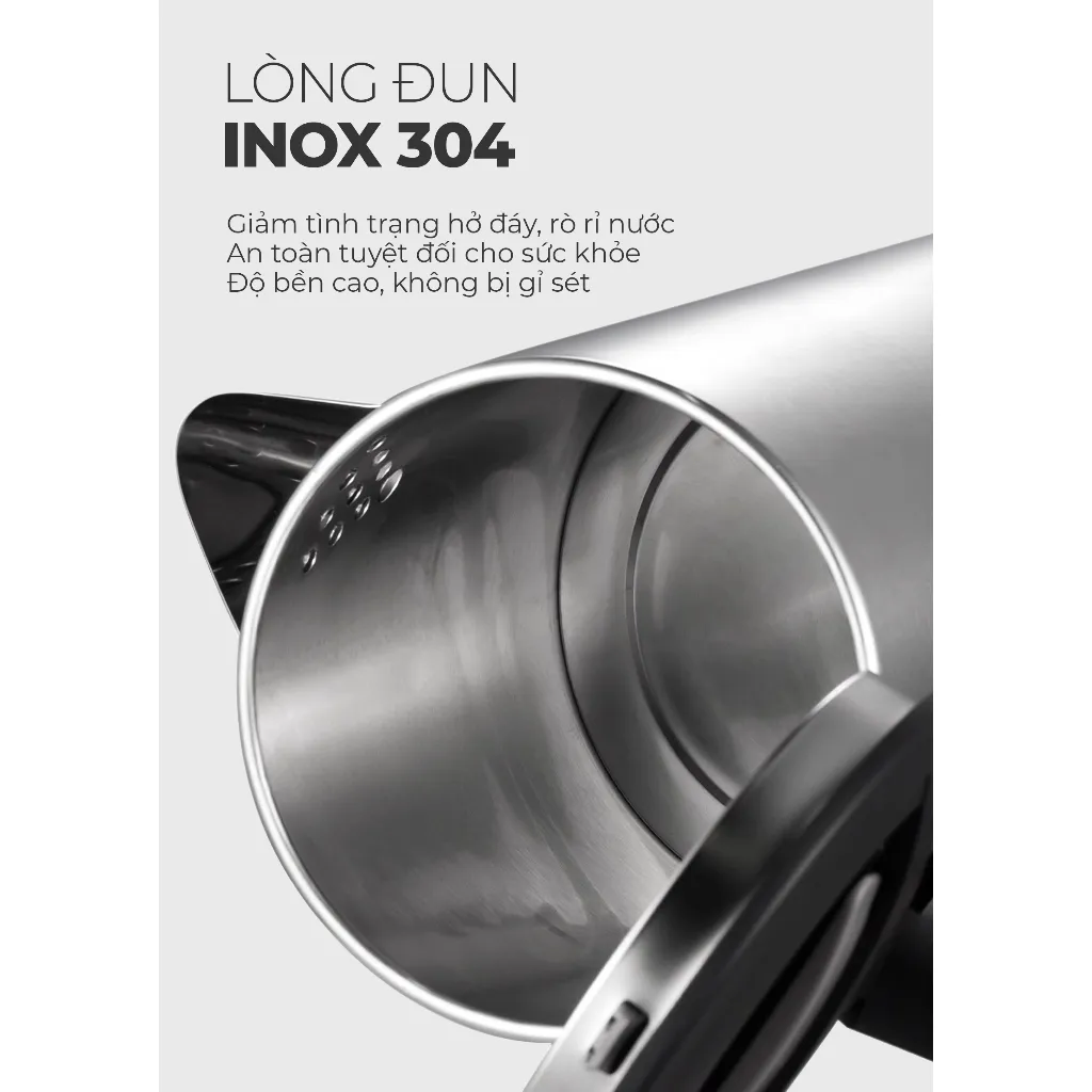 Ảnh Bình đun siêu tốc inox 304 Magic A-070, dung tích 1.8L, công suất 1500W, bảo hành 12 tháng 2