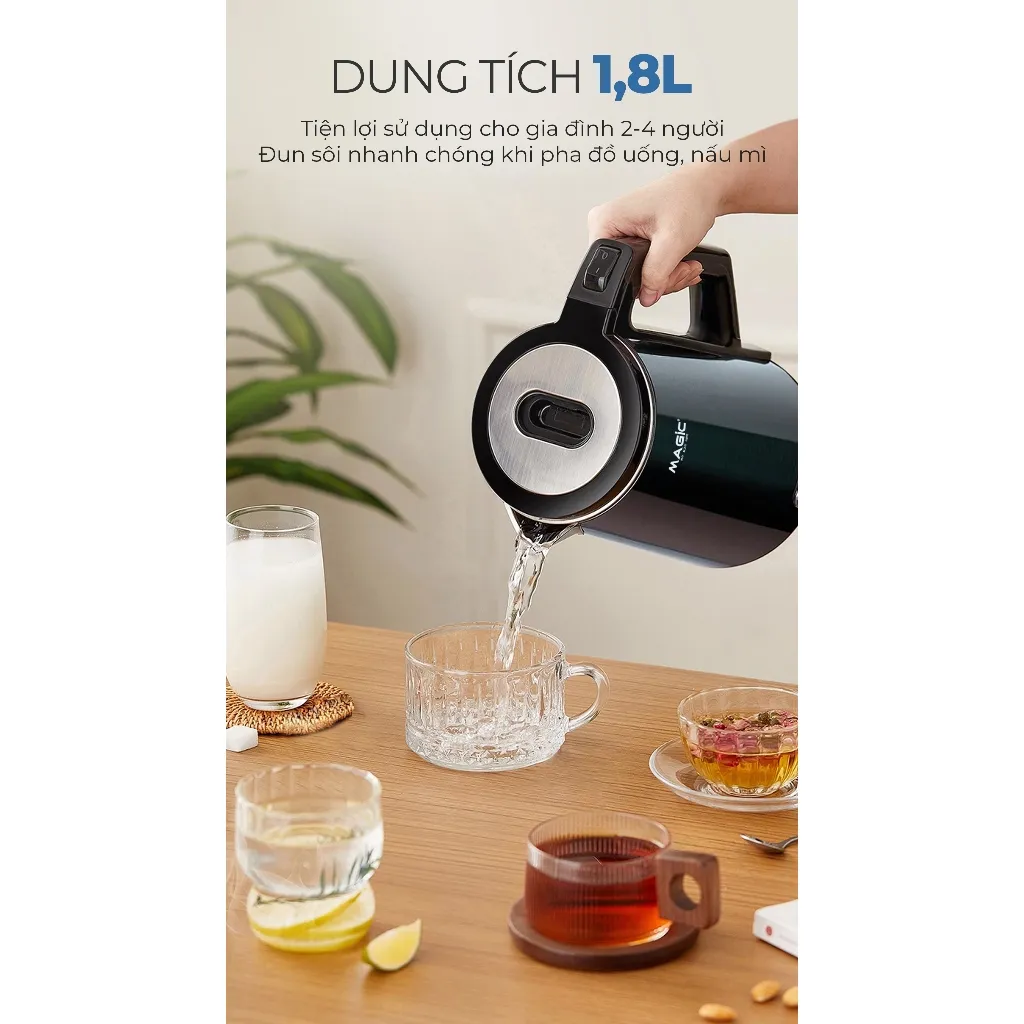 Ảnh Bình Đun Siêu Tốc Magic A-071, Inox 304 Nguyên Khối, 1.8L, 1500W, Bảo Hành 12 Tháng 3