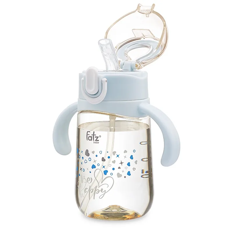 Ảnh Bình uống nước PPSU bật hút 2 tay cầm với phao 360 độ 250ml Fatzbaby FB0298BT (Màu hồng, màu xanh) 3
