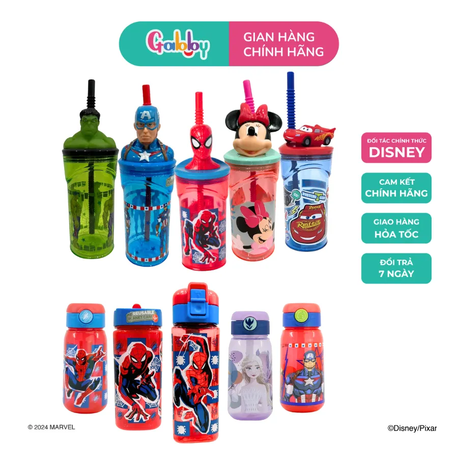 Ảnh Bình Uống Nước Siêu Dễ Thương Hình Nhân Vật Marvel/ Disney Đáng Yêu Cho Bé 1