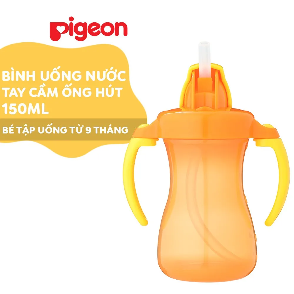 Ảnh Bình uống nước tay cầm có ống hút Pigeon 150ml 4
