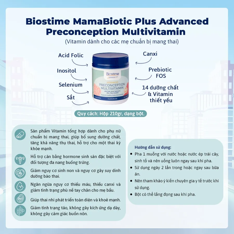 Ảnh Biostime Thụ Thai Mamabiotic Preconception 210g Trước Khi Mang Thai  Giúp Tăng Khả Năng Thụ Thai 1