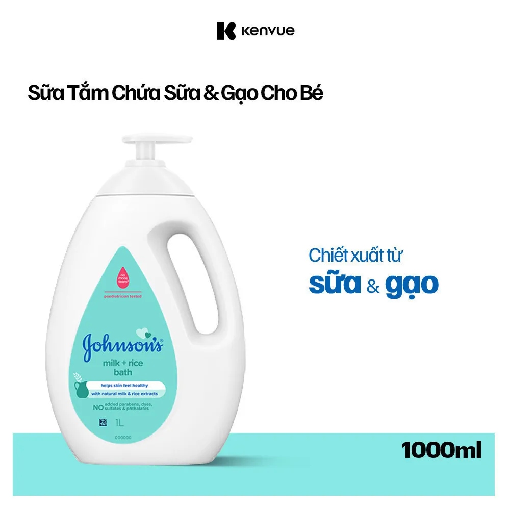 Ảnh Bộ 2 chai Sữa tắm Johnson's Baby chứa sữa gạo & yến mạch 1000ml 2