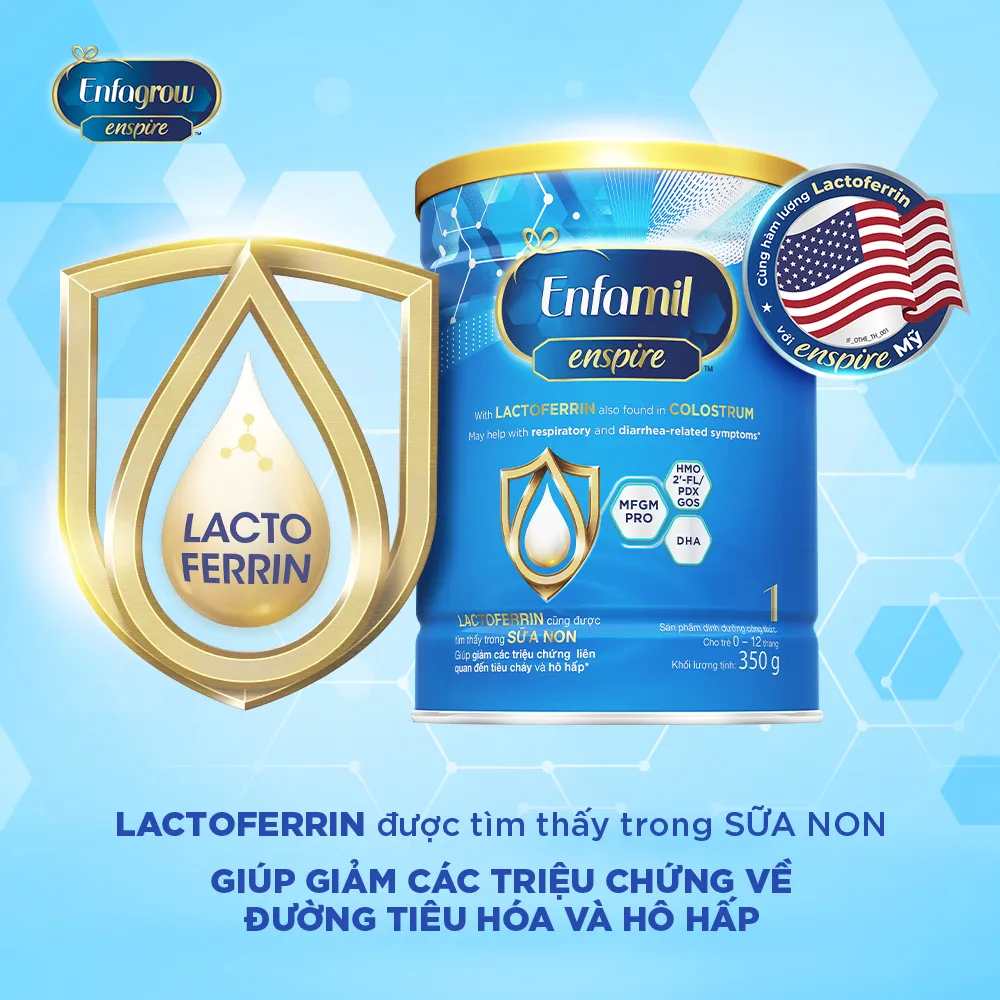 Ảnh Bộ 2 lon sản phẩm dinh dưỡng công thức Enfamil Enspire 1 - 350G dành cho trẻ từ 0-12 tháng 1