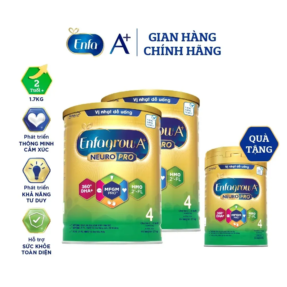 Ảnh Bộ 2 lon Sữa bột Enfagrow A+ Neuropro 4 - FL HMO Vị Nhạt Dễ Uống- 1.7kg 2