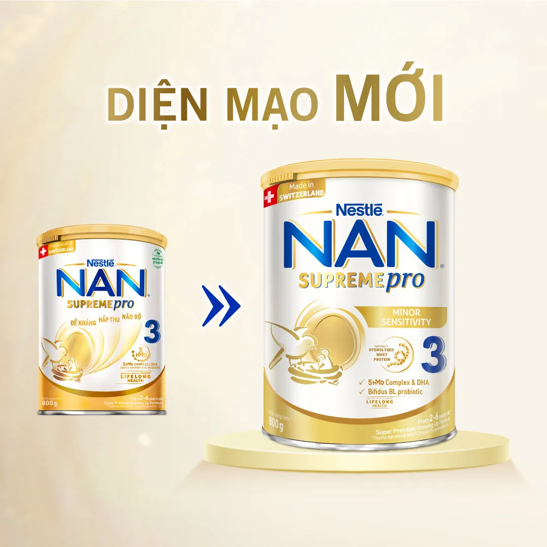 Ảnh Bộ 2 Lon Sữa bột Nestlé NAN SUPREMEPRO 3 800g nhập khẩu Đức đạm Gentle Optipro ngừa mẫn cảm 2
