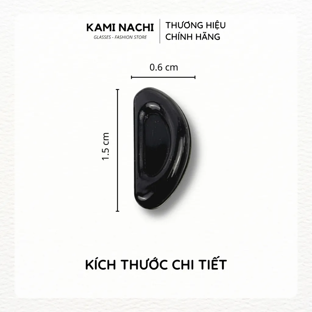 Ảnh Bộ 2 miếng đệm mũi silicon hình bán nguyệt có mặt dán keo cho mắt kính KAMI NACHI 2