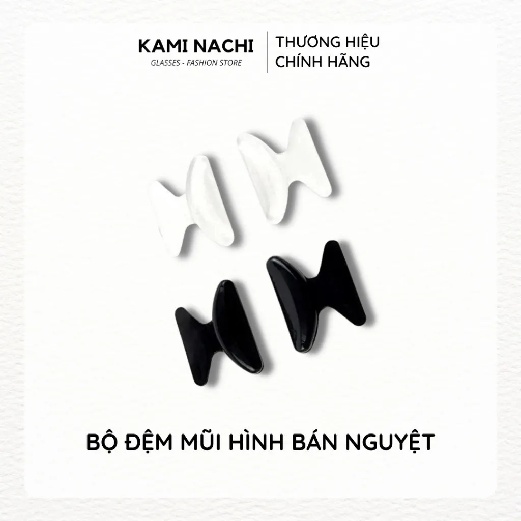 Ảnh Bộ 2 miếng đệm mũi silicon hình cánh bướm có mặt dán keo cho mắt kính KAMI NACHI 2