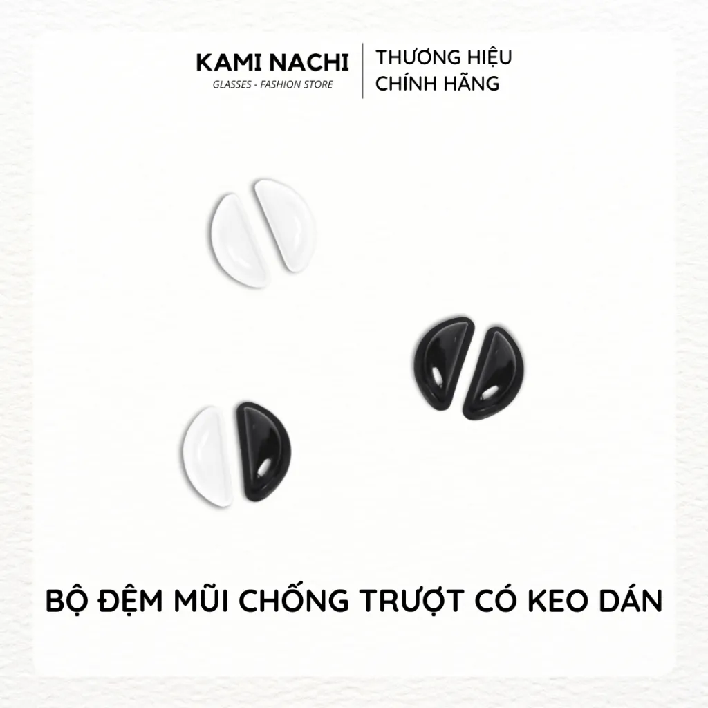 Ảnh Bộ 2 miếng đệm mũi silicon hình chữ D có mặt dán keo cho mắt kính KAMI NACHI 2