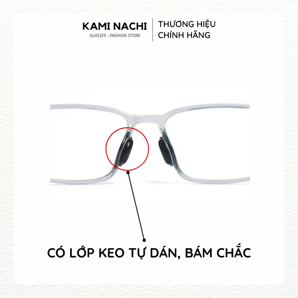 Ảnh Bộ 2 miếng đệm mũi silicon hình chữ D có mặt dán keo cho mắt kính KAMI NACHI 3