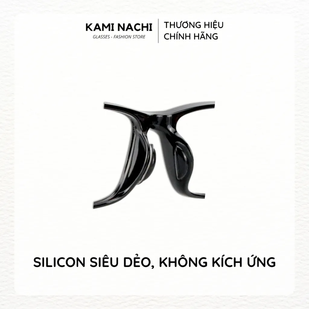Ảnh Bộ 2 miếng đệm mũi silicon hình chữ D có mặt dán keo cho mắt kính KAMI NACHI 4