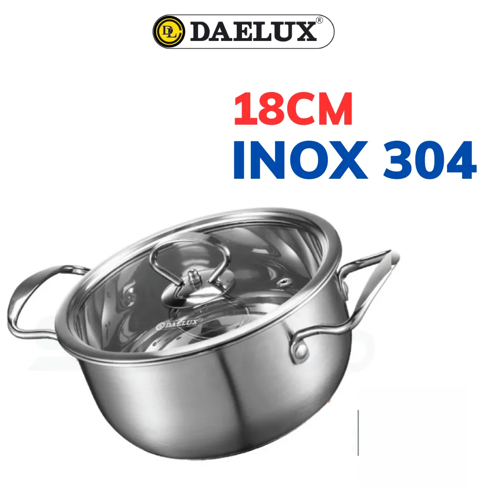 Ảnh Bộ 2 nồi Inox 304 đáy từ 5 lớp siêu bền Daelux 18+22cm DXSP-GS2 không kén bếp 2