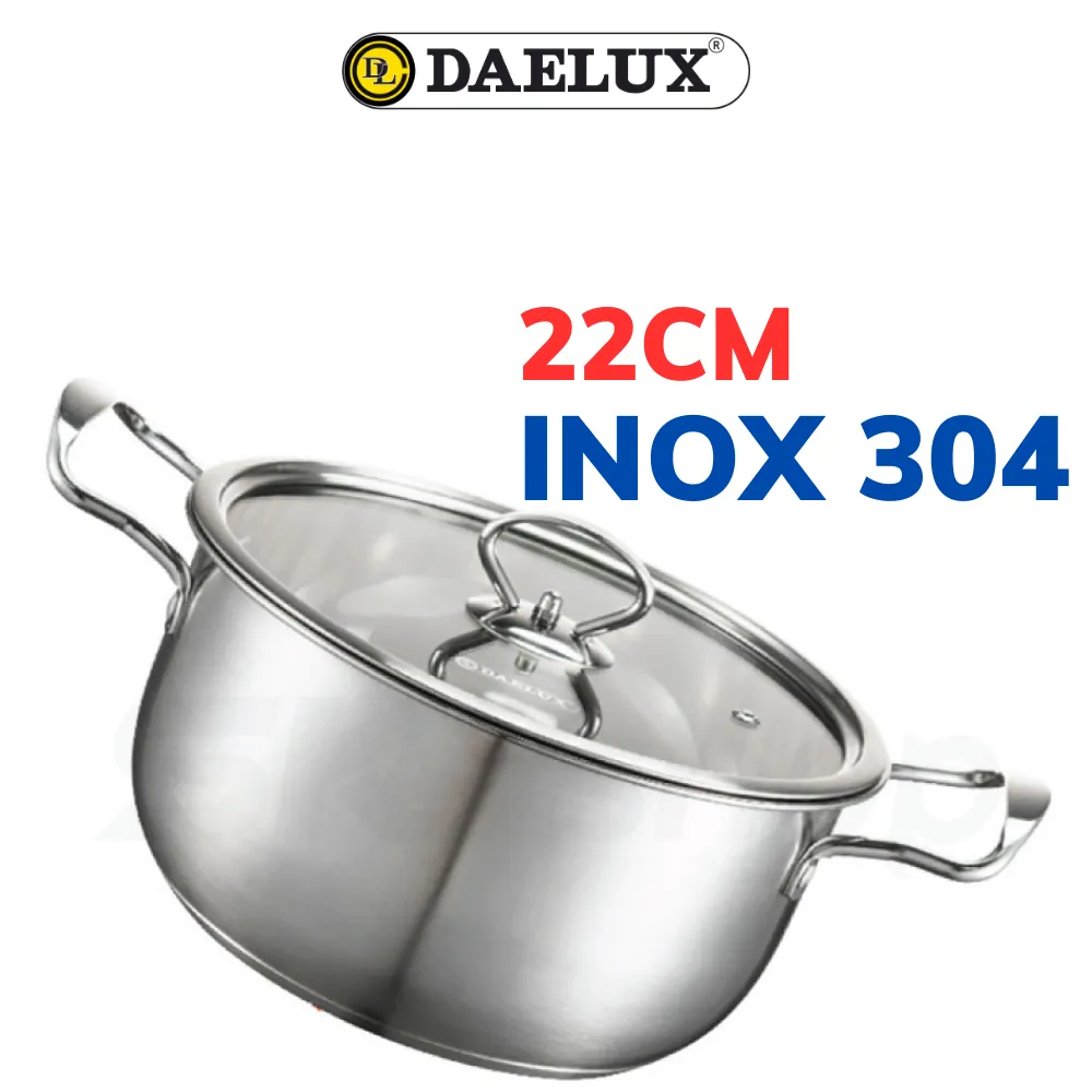 Ảnh Bộ 2 nồi Inox 304 đáy từ 5 lớp siêu bền Daelux 18+22cm DXSP-GS2 không kén bếp 3