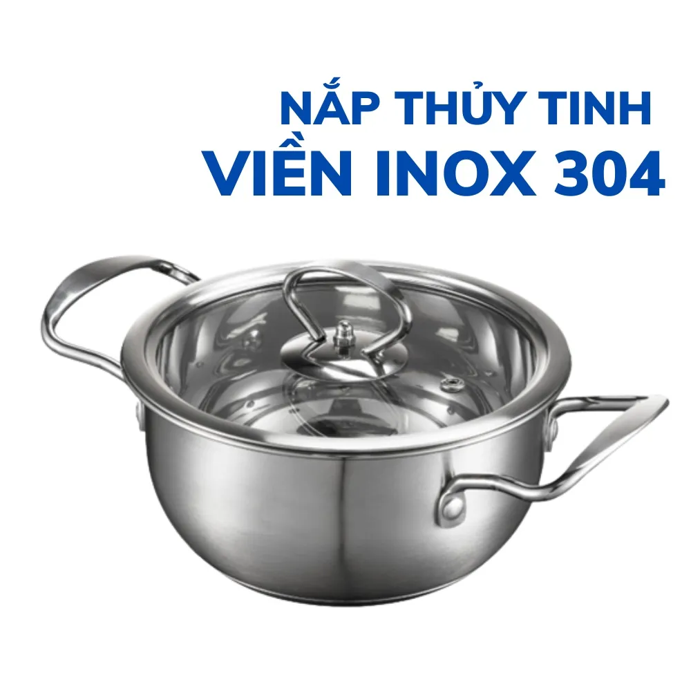 Ảnh Bộ 2 nồi Inox 304 đáy từ 5 lớp siêu bền Daelux 18+22cm DXSP-GS2 không kén bếp 4