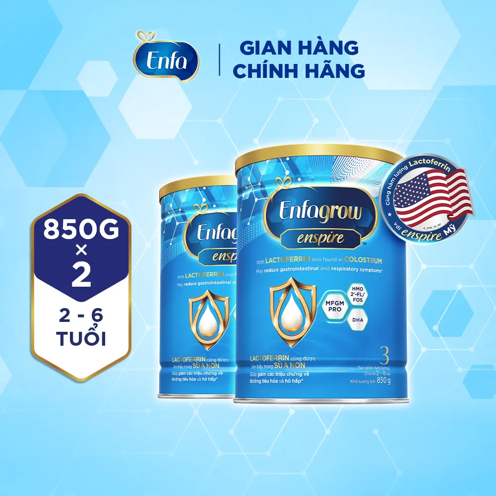 Ảnh Bộ 2 Sản phẩm dinh dưỡng Enfagrow Enspire 3 - 850G dành cho trẻ từ 2-6 tuổi 2