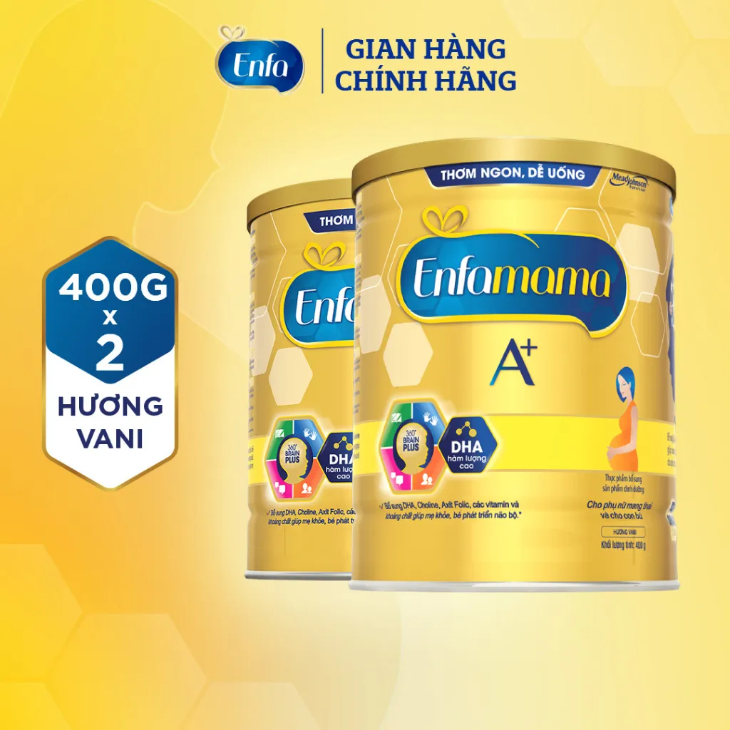 Ảnh Bộ 2 sữa Bầu Enfamama A+ - Hương Vanila 400g/lon 1