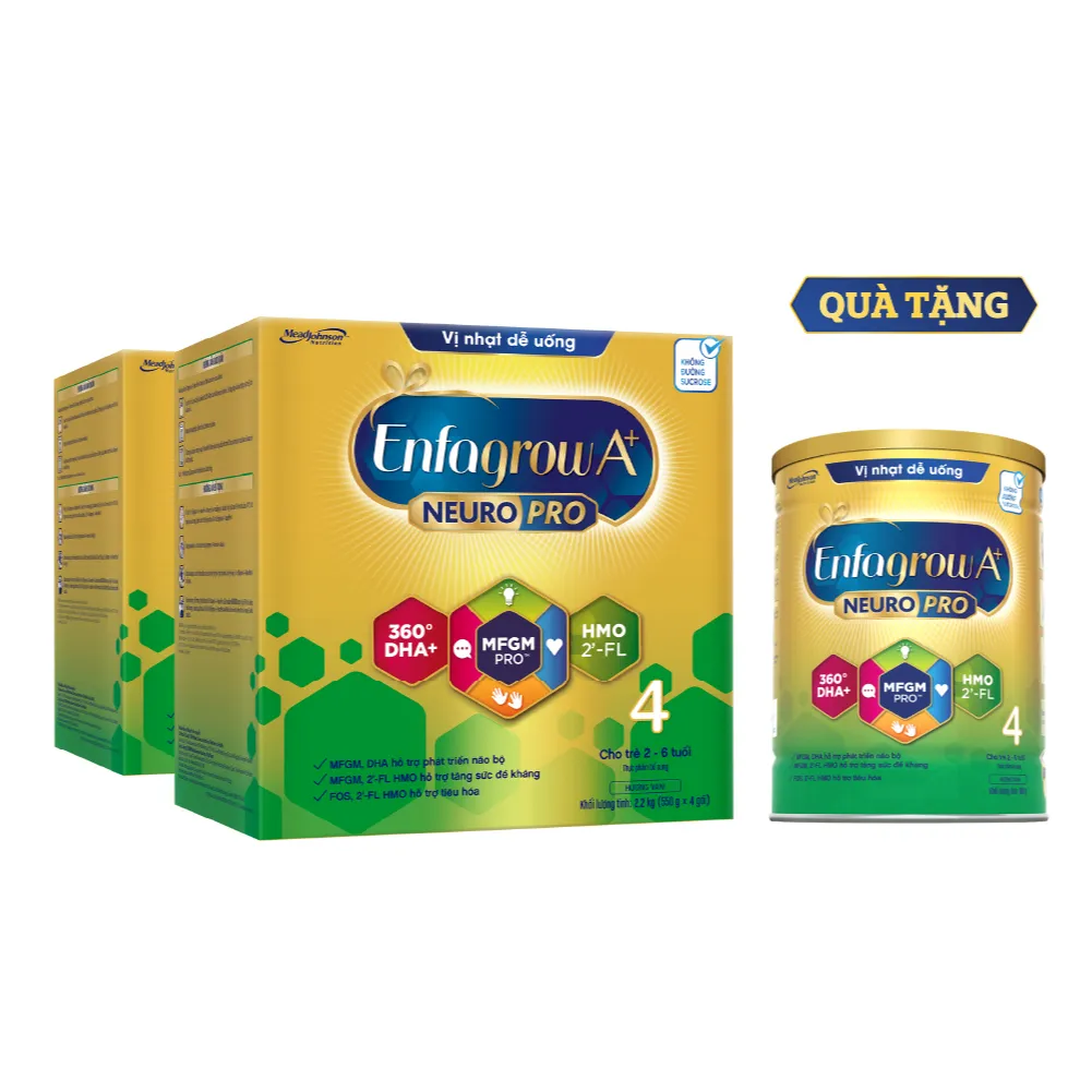 Ảnh Bộ 2 Sữa Bột Enfagrow A+ Neuropro 4 - FL HMO Vị Nhạt Dễ Uống -2.2kg/hộp 1