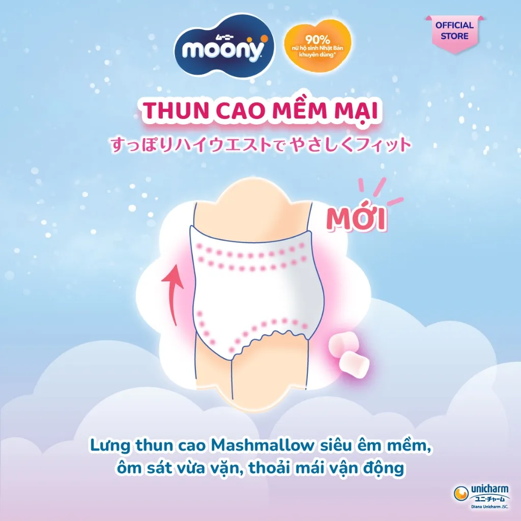 Ảnh Bộ 2 Tã quần cao cấp Moony M52 - Nhập khẩu Nhật Bản 4