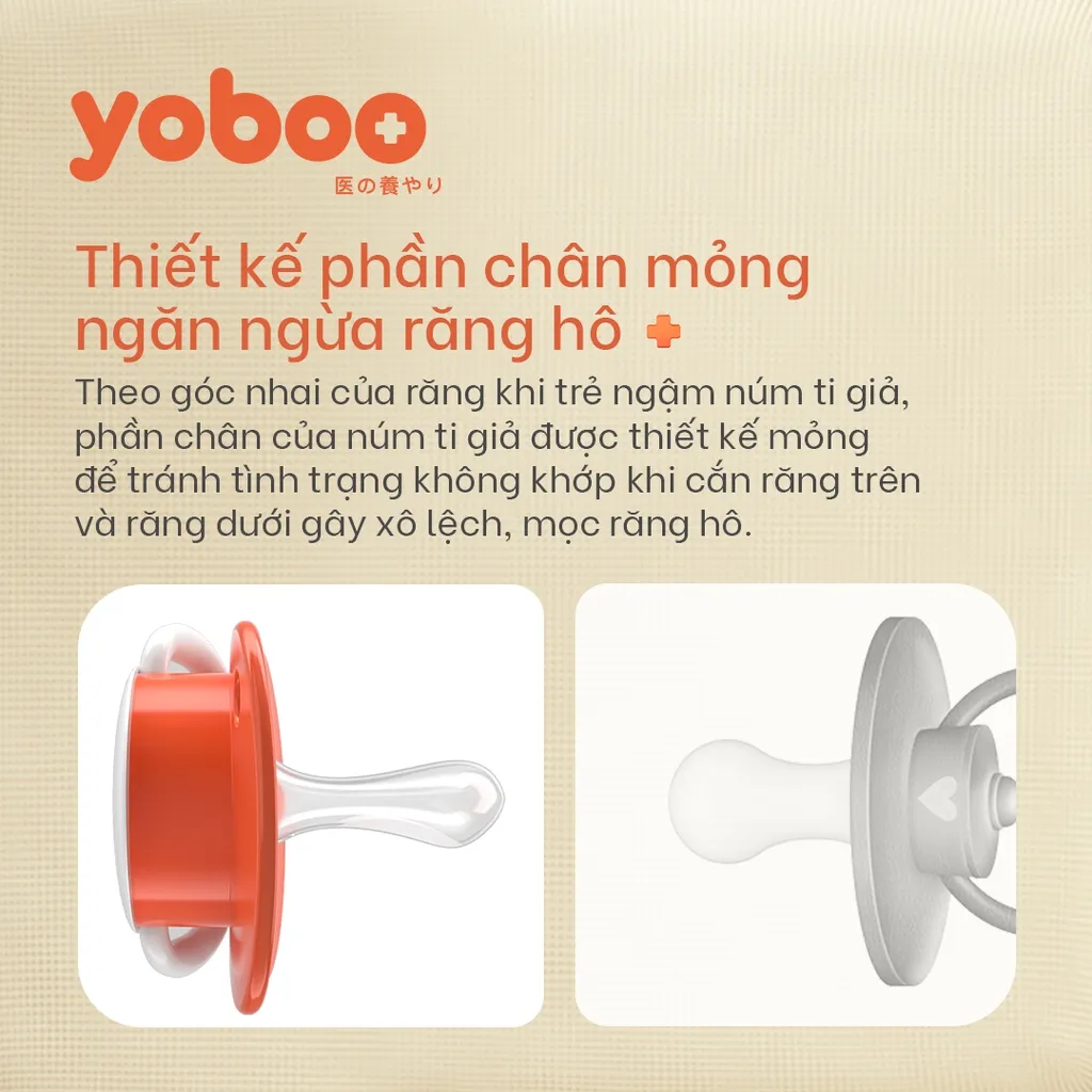 Ảnh Bộ 2 ti giả cho bé Yoboo YB-0038 chất liệu silicone mềm mại mô phỏng ti mẹ - Hàng chính hãng 4