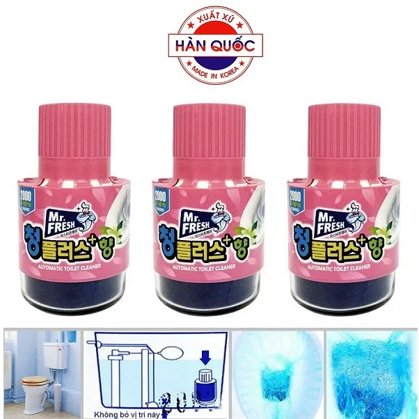 Ảnh Bộ 3 Chai thả bồn cầu làm sạch diệt khuẩn Mr.Fresh Hàn Quốc hương hoa ly 3
