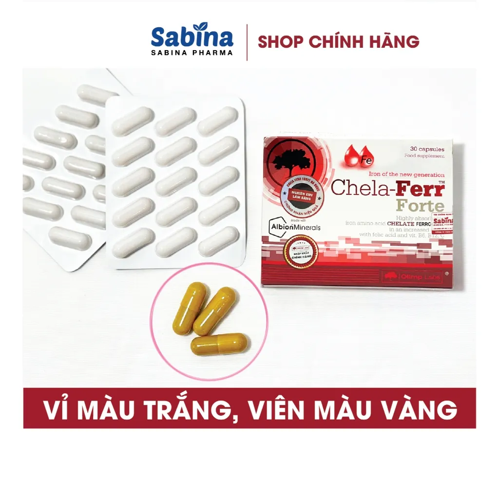 Ảnh Bộ 3 Chela-Ferr Forte 11,4g + Gold DHA 25,35g+Canxi Chela-Calcium D3 36,6g(Olimp labs).Thực phẩm bảo vệ sức khỏe 3
