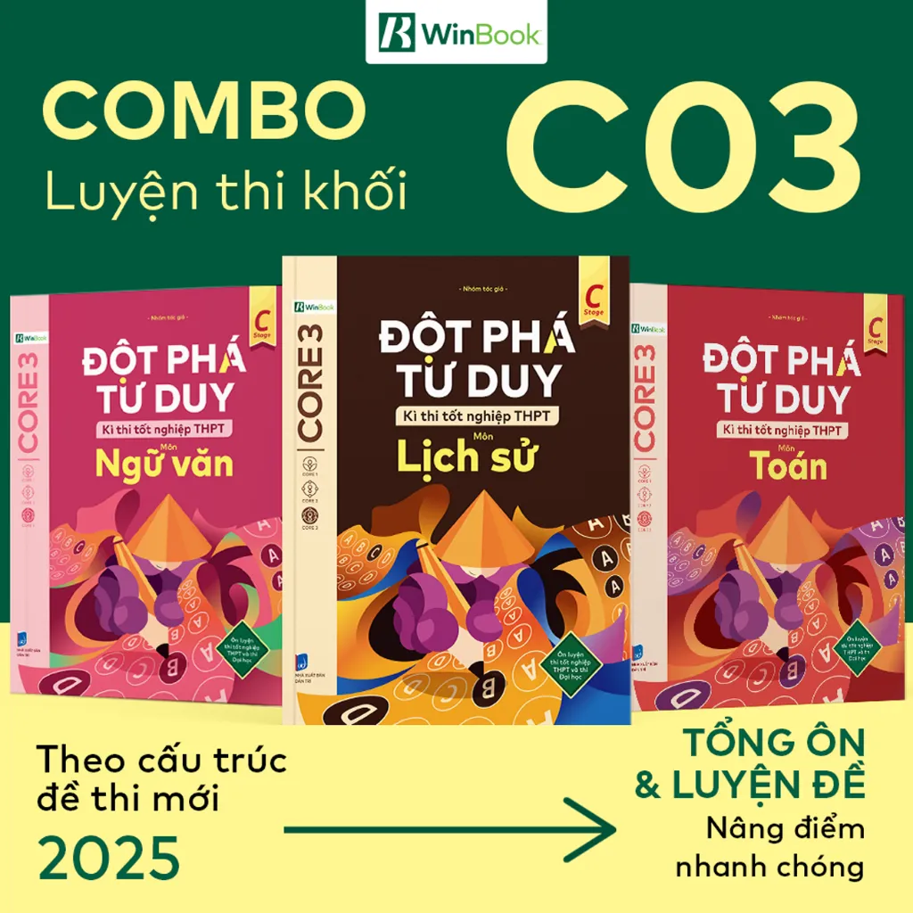 Ảnh Bộ 3 cuốn Đột phá tư duy kì thi tốt nghiệp THPT môn Toán, Văn, Sử 1