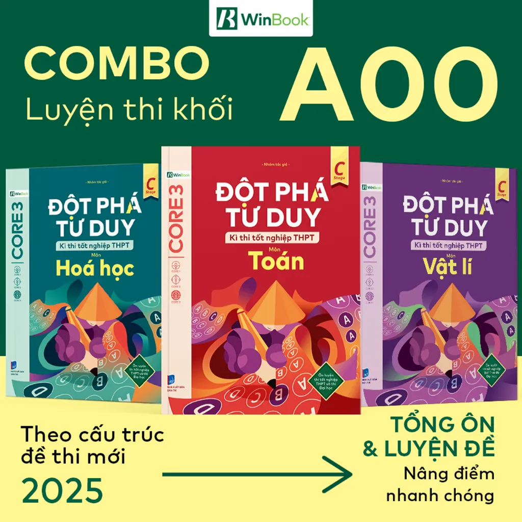 Ảnh Bộ 3 cuốn sách Đột phá tư duy kì thi tốt nghiệp THPT môn Toán, Lí, Hoá 1