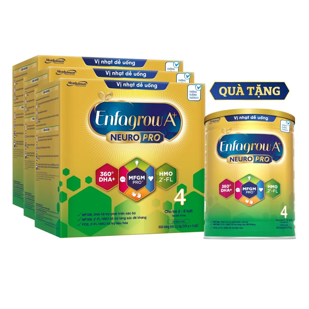 Ảnh Bộ 3 hộp Sữa bột Enfagrow A+ Neuropro 4 Vị nhạt dễ uống – 2.2kg/hộp 1