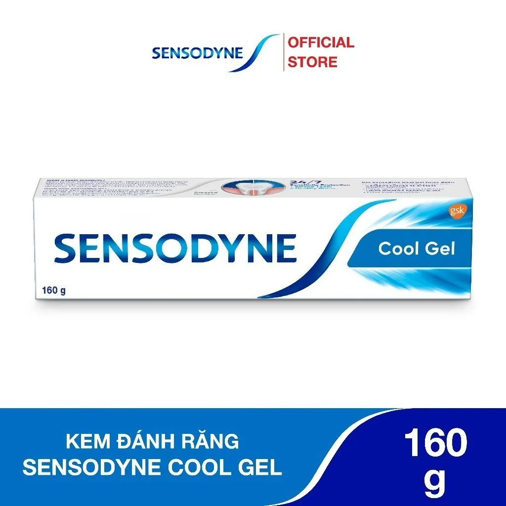 Ảnh Bộ 3 Kem đánh răng SENSODYNE Cool Gel 160g giúp giảm ê buốt hiệu quả với hương bạc hà mát lạnh 1