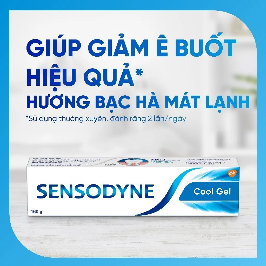 Ảnh Bộ 3 Kem đánh răng SENSODYNE Cool Gel 160g giúp giảm ê buốt hiệu quả với hương bạc hà mát lạnh 2