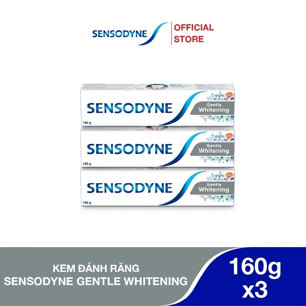Ảnh Bộ 3 Kem đánh răng SENSODYNE Gentle Whitening 160g giúp giảm ê buốt hiệu quả và làm trắng răng tự nhiên 1