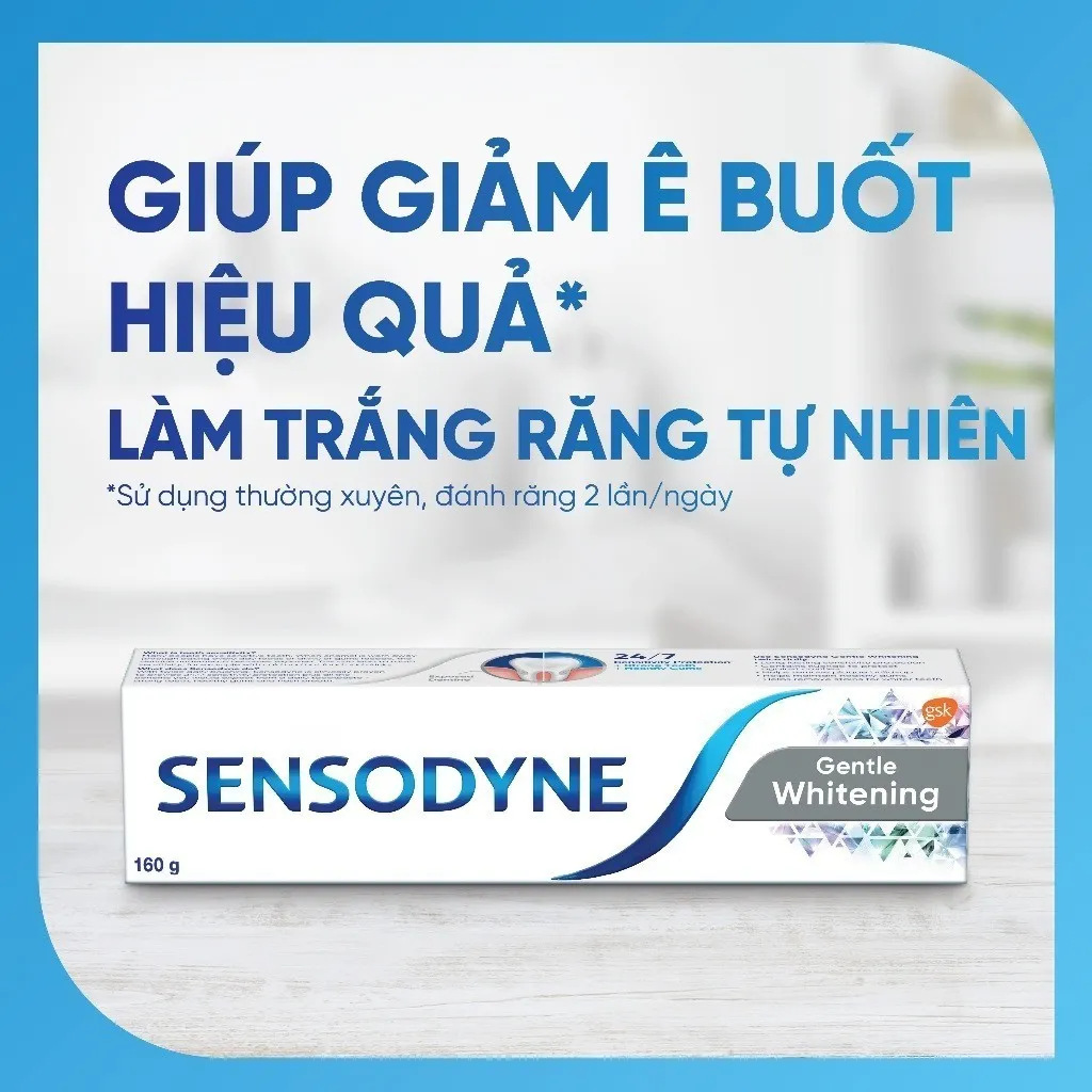 Ảnh Bộ 3 Kem đánh răng SENSODYNE Gentle Whitening 160g giúp giảm ê buốt hiệu quả và làm trắng răng tự nhiên 3